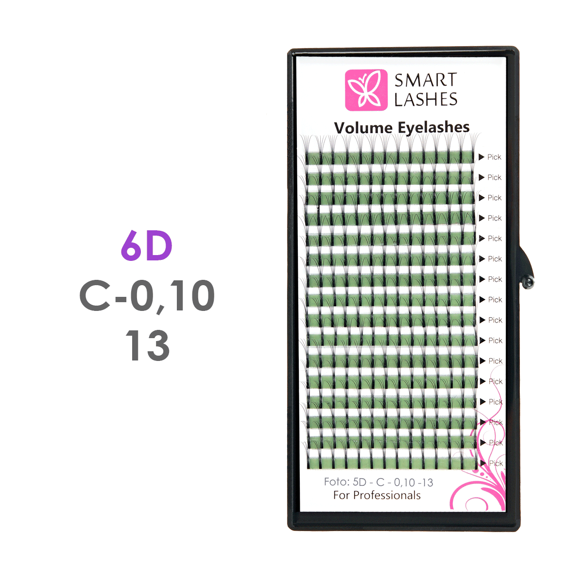 Volume Fans 6D - C - 0,10 mm x 13 mm - 16 lijnen | Smart Lashes