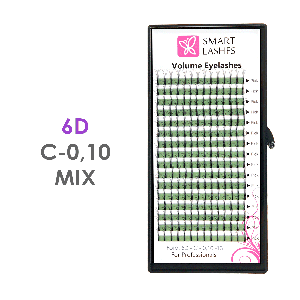 Volume Fans 6D - C - 0,10 mm x MIX 8-15 mm - 16 lijnen | Smart Lashes