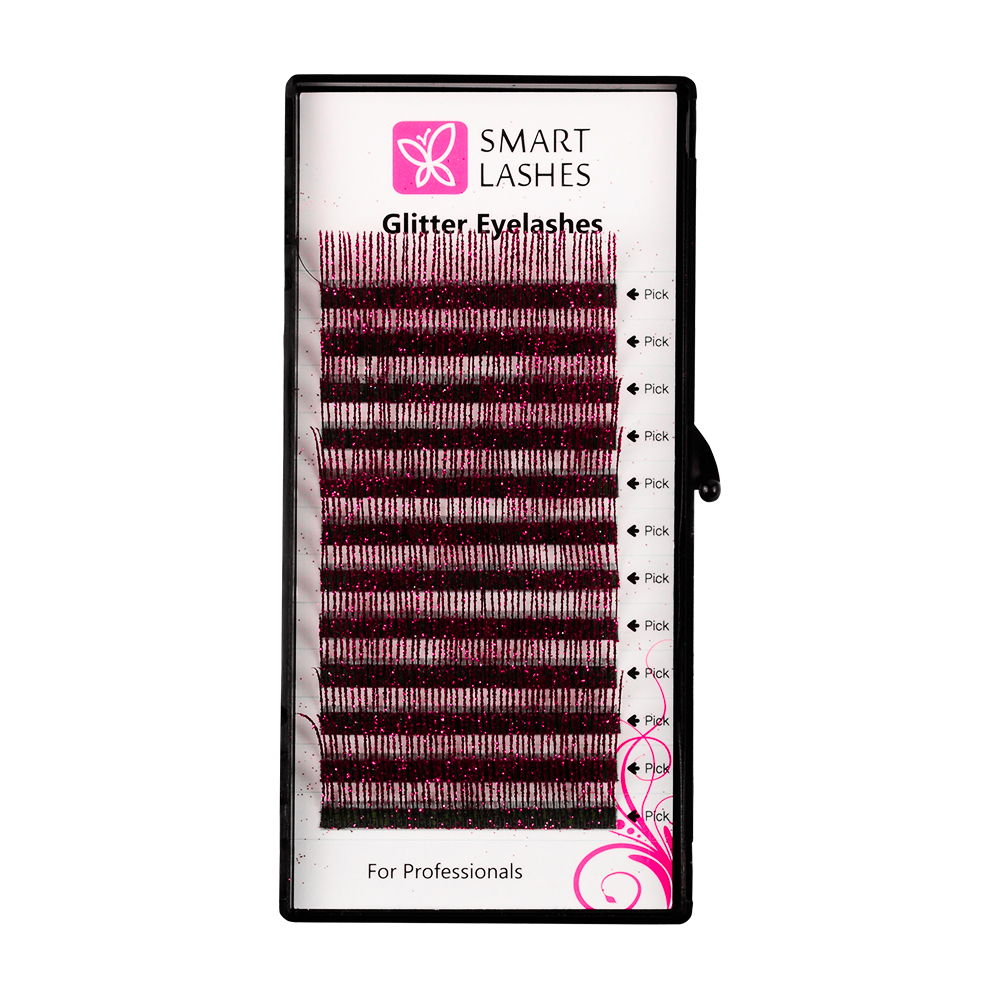 Glitter wimpers - Rood - C - 0.20 mm x 14 mm | Smart Lashes