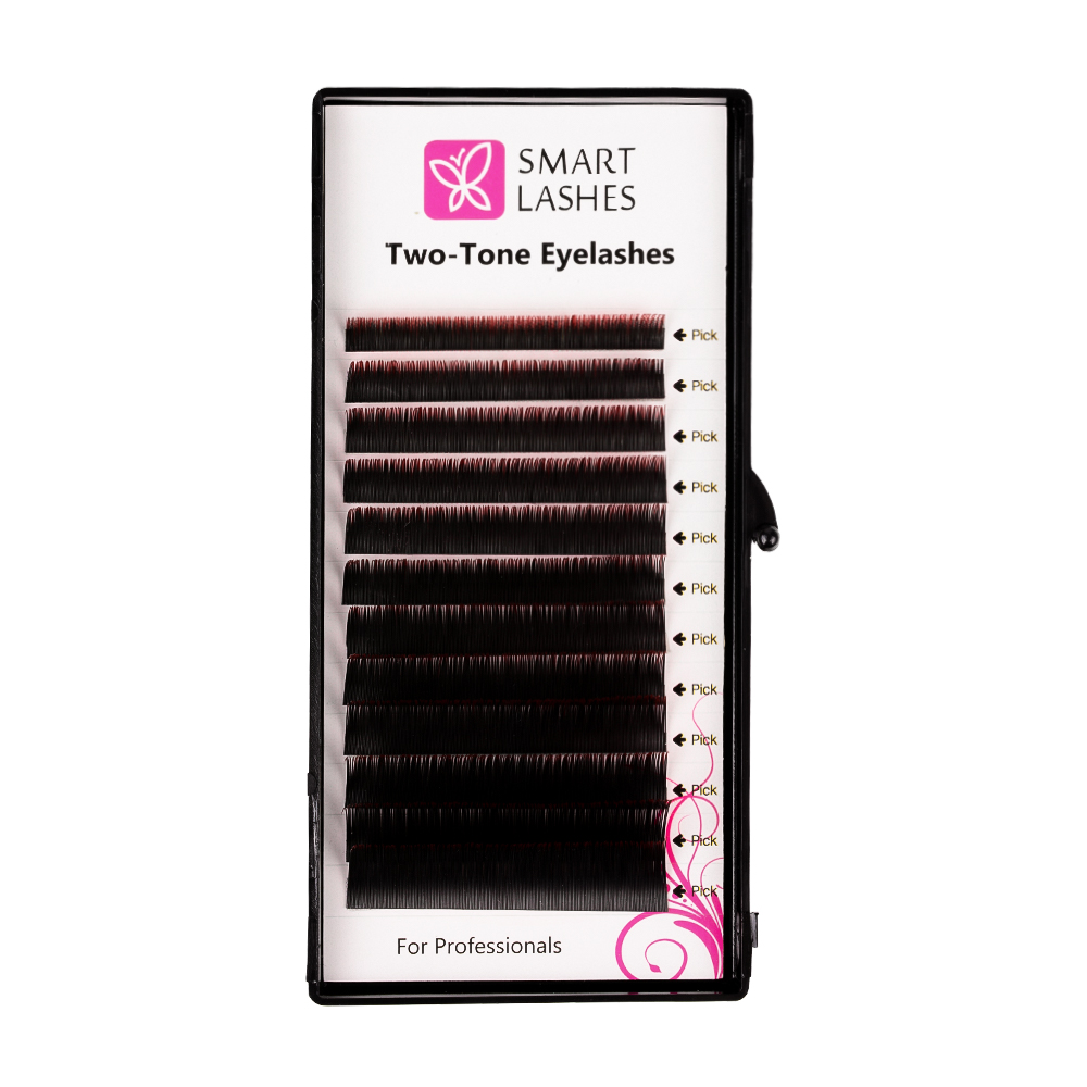 Ombre wimpers - rood en zwart - C - 0,20 mm - MIX | Smart Lashes