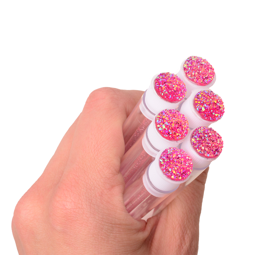 Mascaraborstel met deksel - roze glitter | Smart Lashes