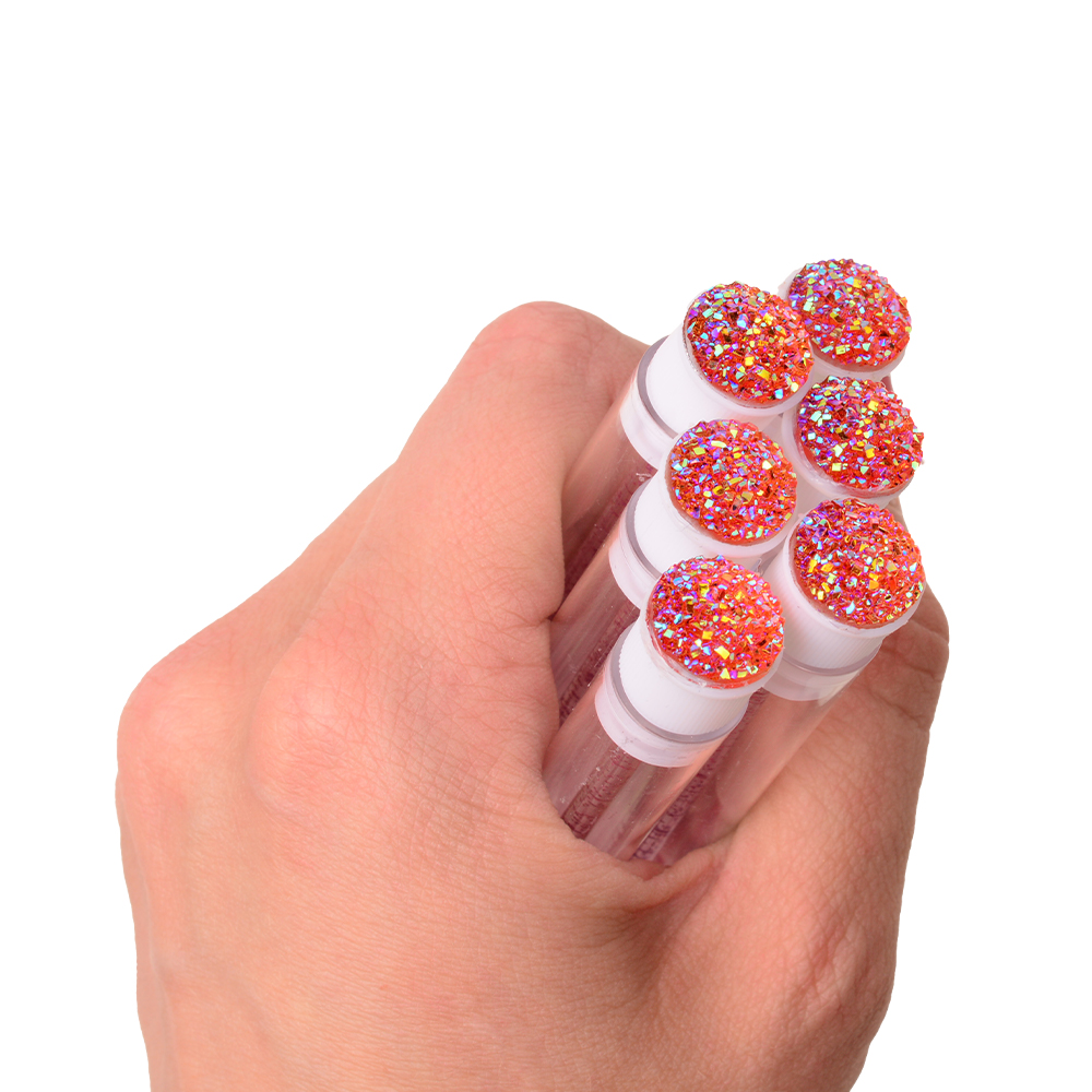 Mascaraborstel met deksel - rode glitter | Smart Lashes